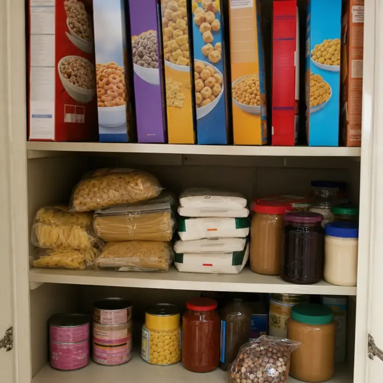 Original pantry packages face forward for easy identification.