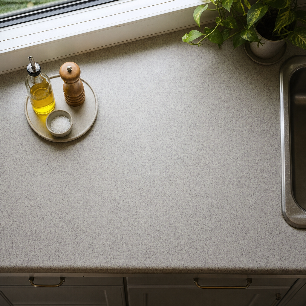A tray groups cooking essentials so they can be moved off the counter together.